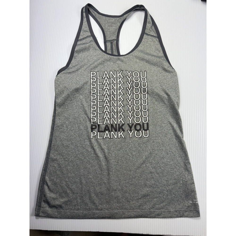 BCG‎ Gray Racerback Tank Top Athletic Workout Fitness Plank You S